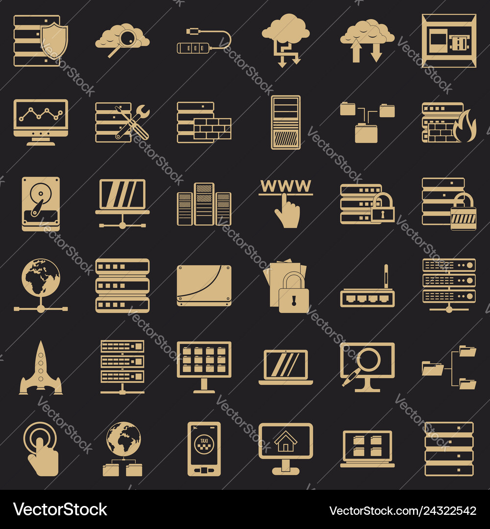 Datenbanksymbole setzen einfachen Stil Datenbanksymbole setzen einfachen Stil vektorbild