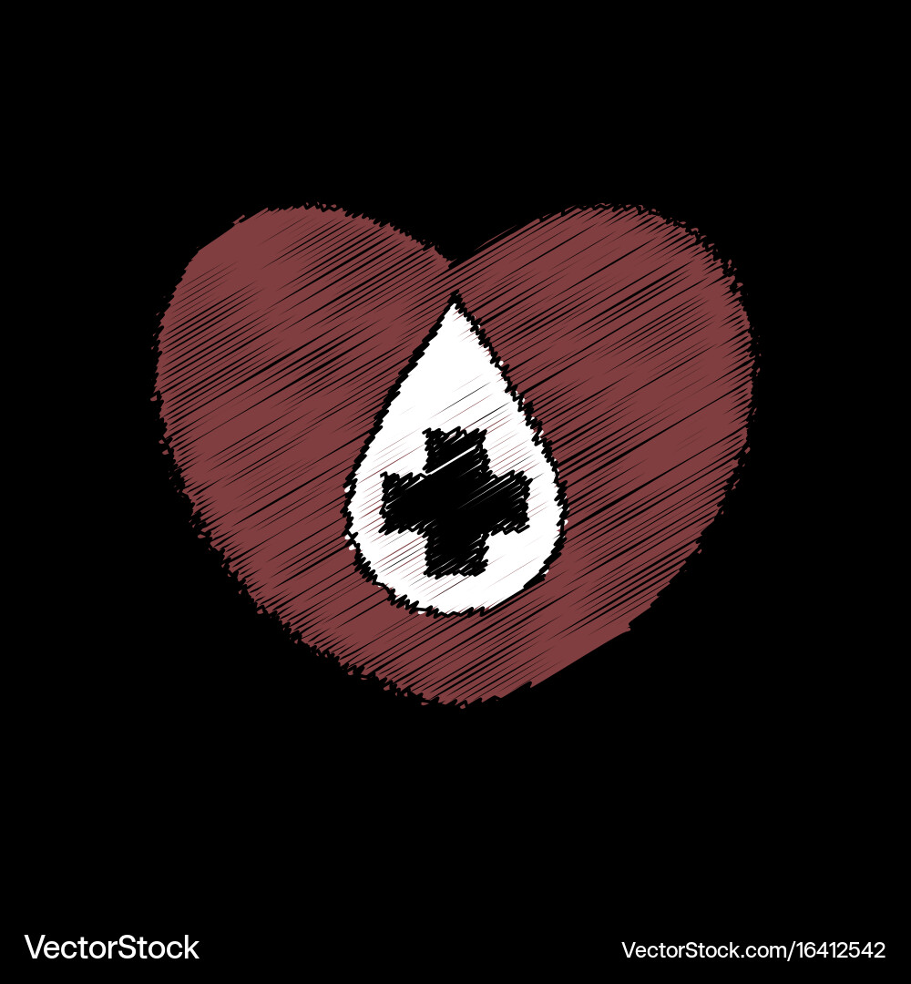 Flat shading style icon heart with a cross vector image