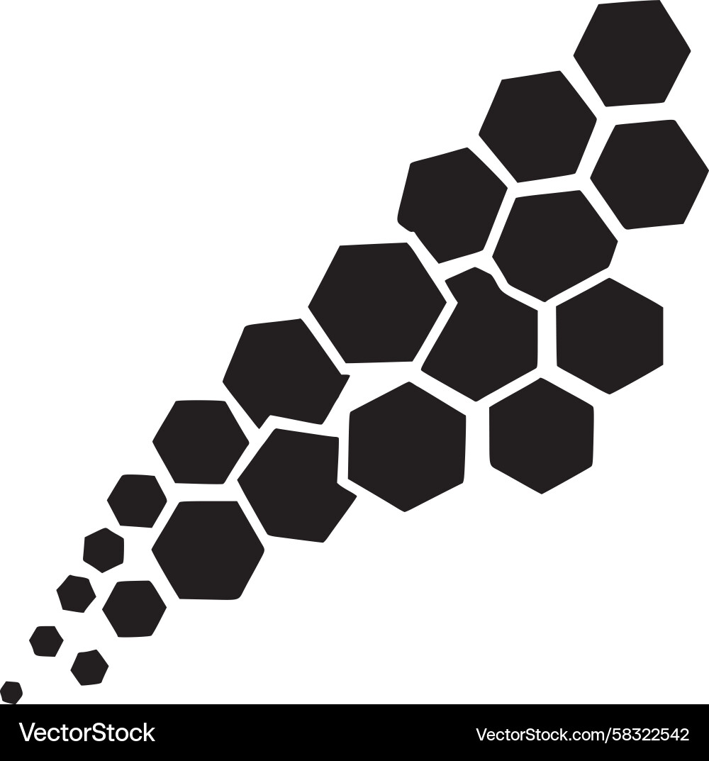 Hexagonal Flow Pattern Vector Image