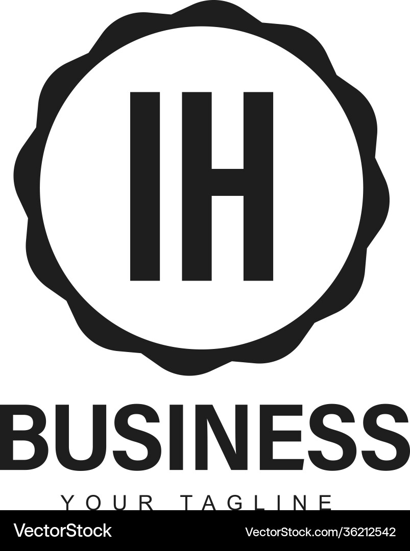Ih initial a logo design with abstract style Vector Image