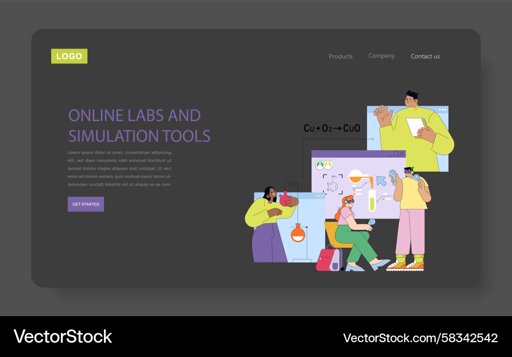 Interactive Online Lab Simulation Vector Image