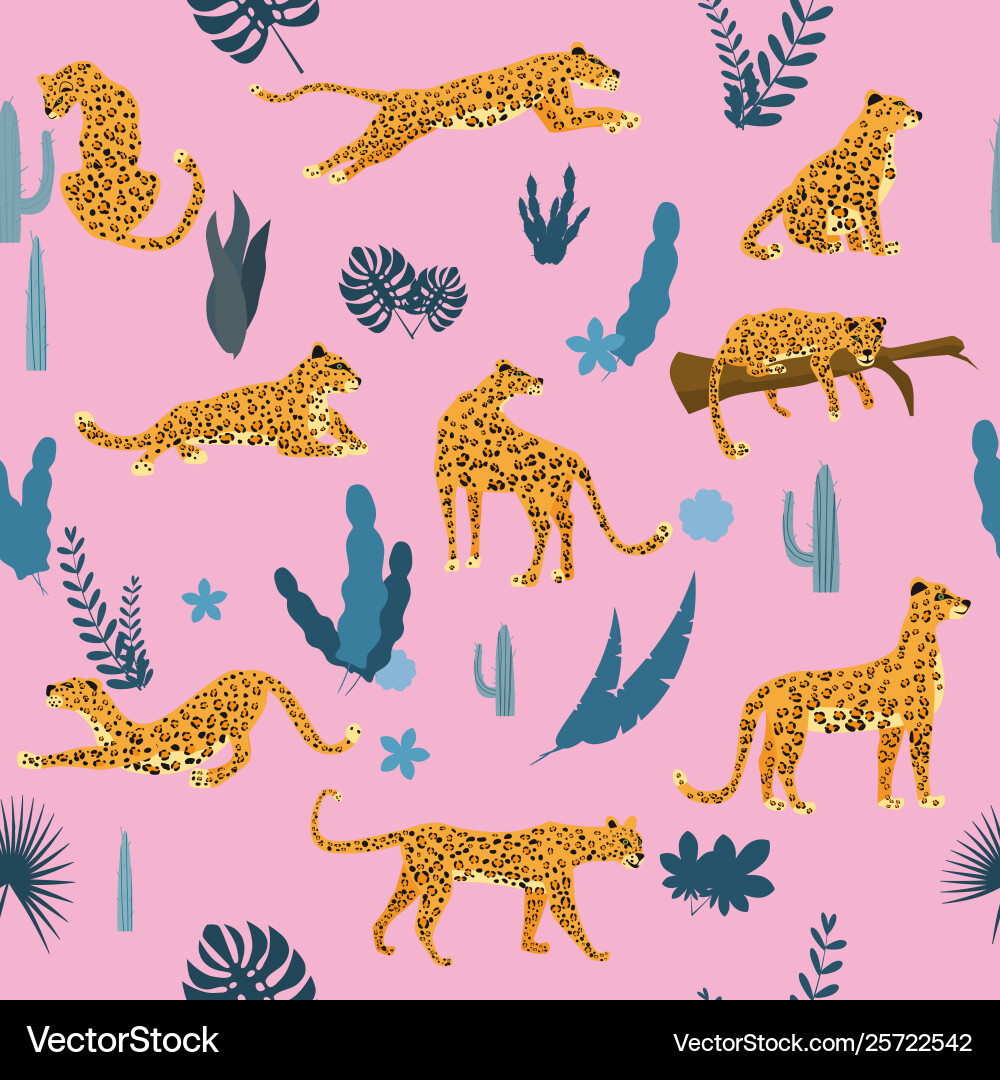 Leopard Seamless Pattern vector image