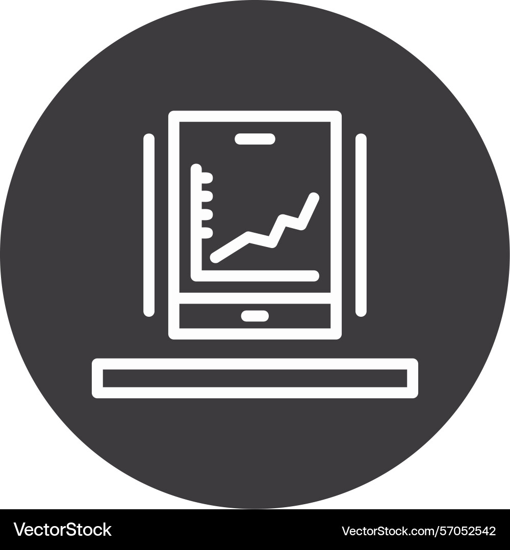 Line chart circle style icon design vector image