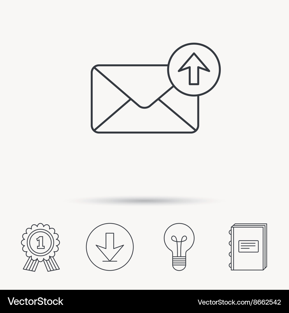 Mail outbox icon email message sign Vector Image