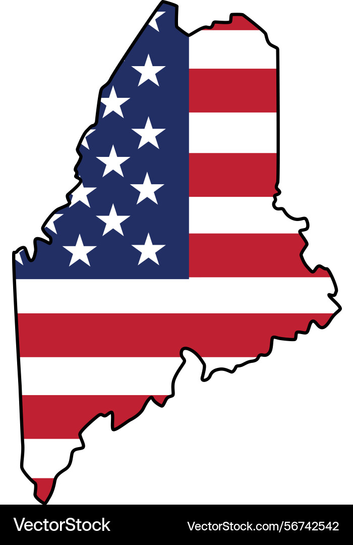 Map of maine state design with usa flag Map of maine state design with usa flag Vector Image