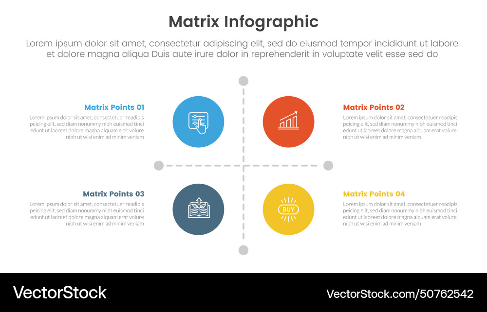Matrix structure model template for infographic Matrix structure model template for infographic vector image