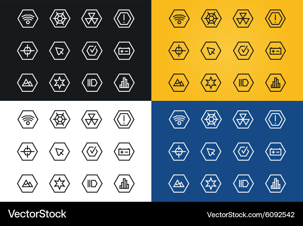 Outline ui technology icons set vector image