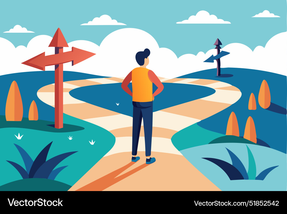 Paths and Choices Vector Image
