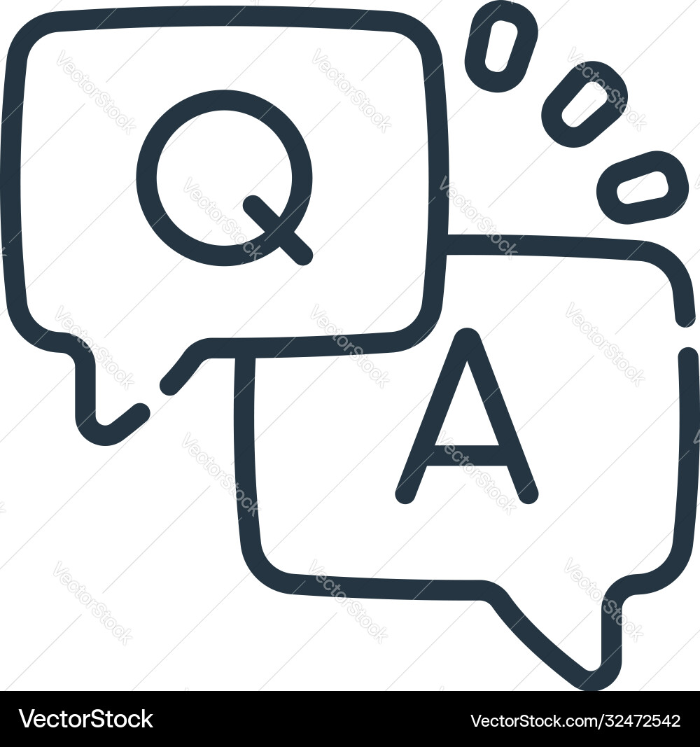 Qa icon editable stroke linear symbol Qa icon editable stroke linear symbol vector image