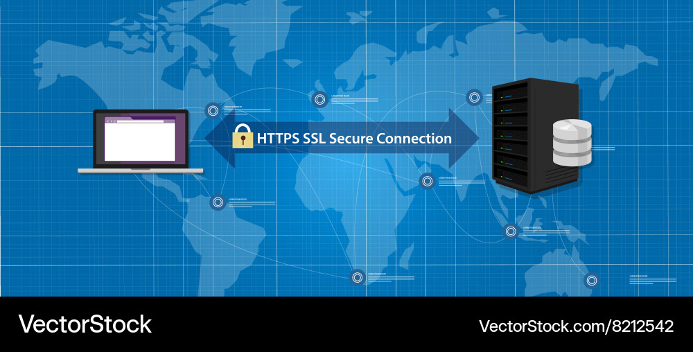 Secure Connection SSL Certificate Network Vektorbild