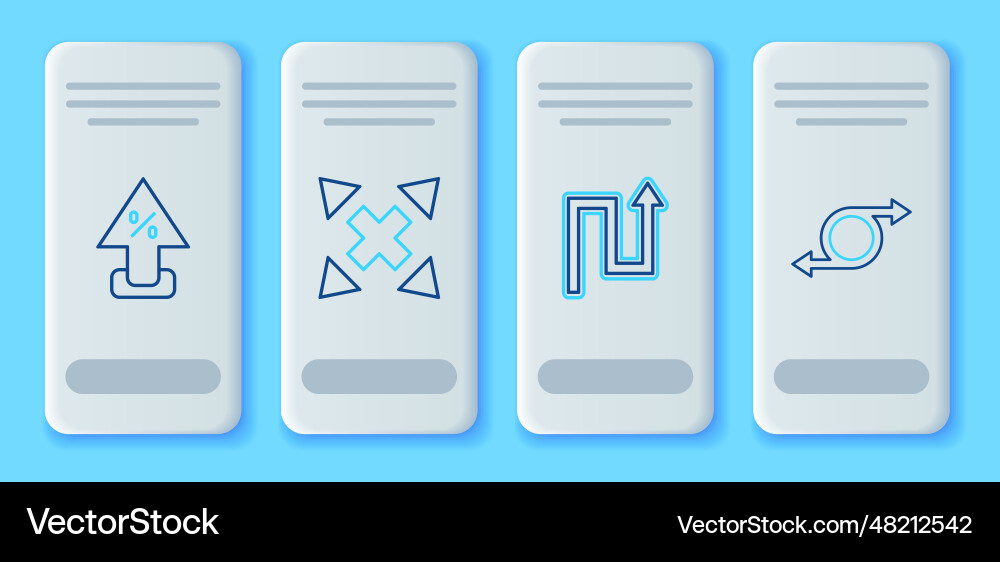 Set line many ways directional arrow Set line many ways directional arrow vector image