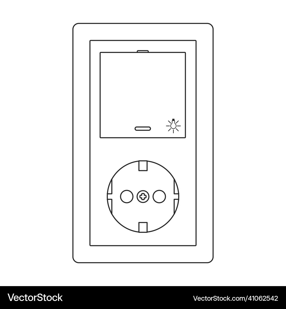 Socket of switch iconoutline icon Socket of switch iconoutline icon vector image