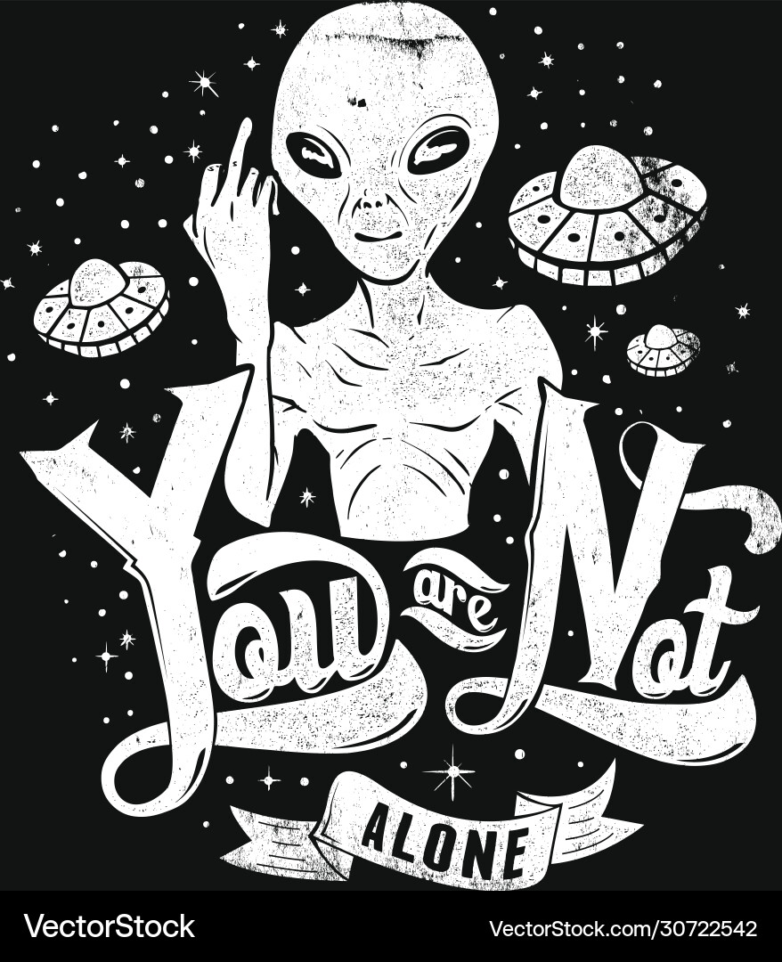Space Aliens - Du bist nicht allein Vektorbild