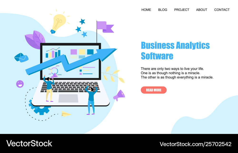 Webpage template business analytics software vector image