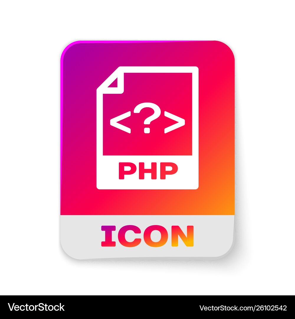 White php file document icon download button White php file document icon download button vector image