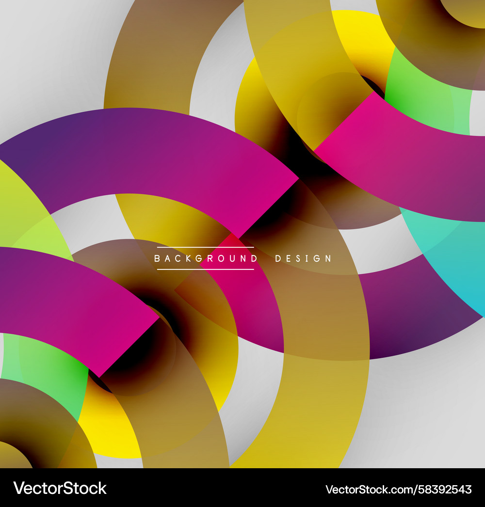 Abstract Circles & Vibrant Overlap Vector Image