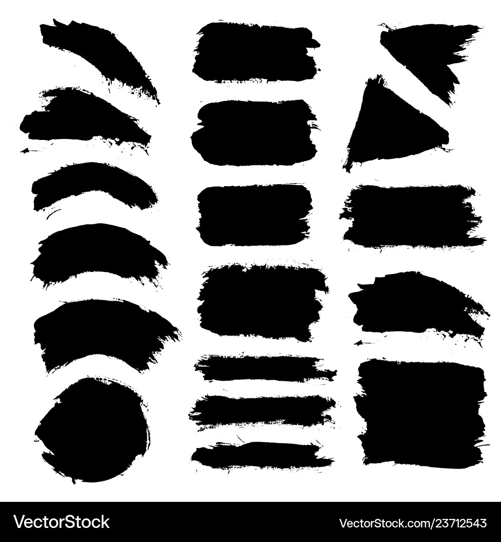 Brush strokes set painted isolated objects Brush strokes set painted isolated objects vector image