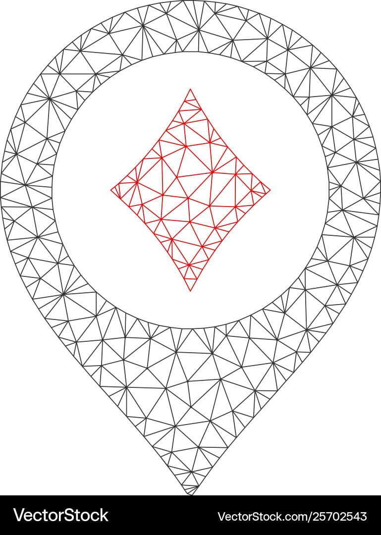 Casino map pointer polygonal frame mesh Casino map pointer polygonal frame mesh vector image