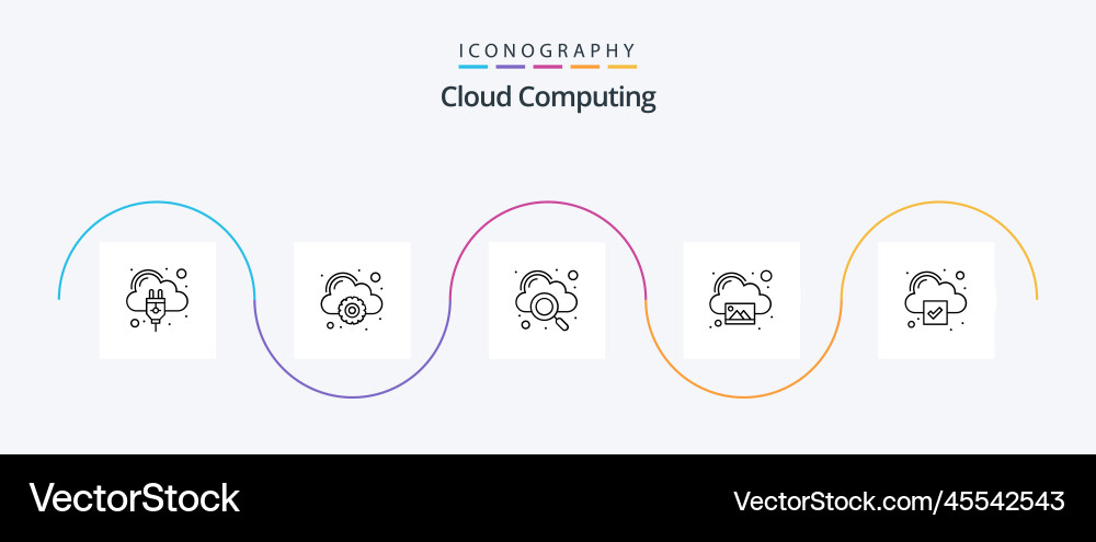 Cloud computing line 5 icon pack including vector image