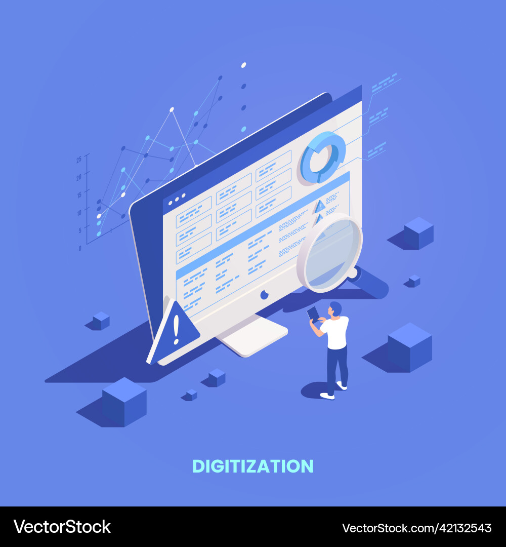Digitalization isometric composition Digitalization isometric composition Vector Image