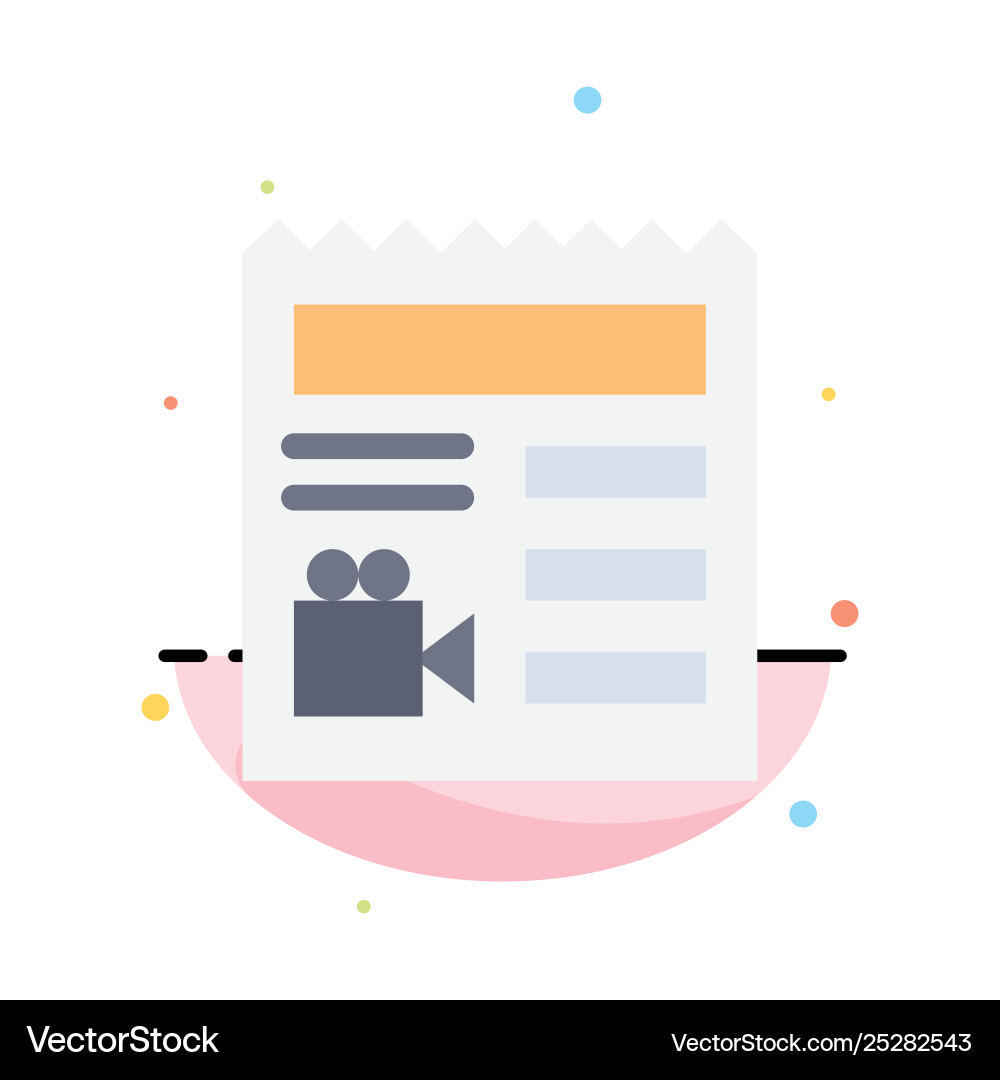 Document basic video camera abstract flat color Vector Image