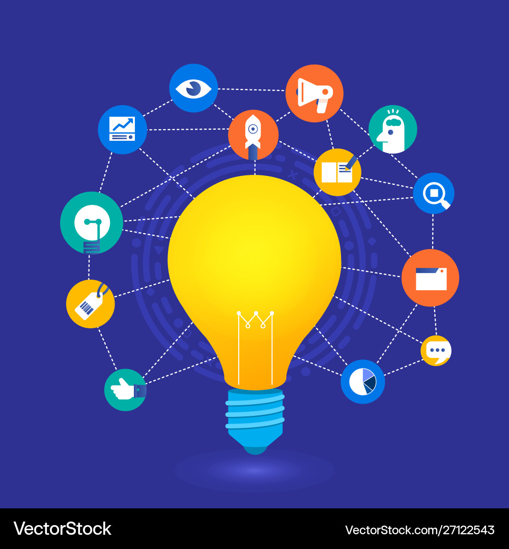Flat design concept create big idea with xx Flat design concept create big idea with xx vector image