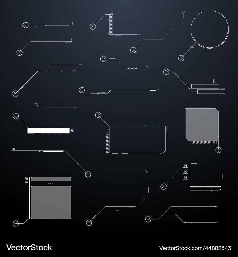 Futuristic UI Elements - Tech Interface vector image