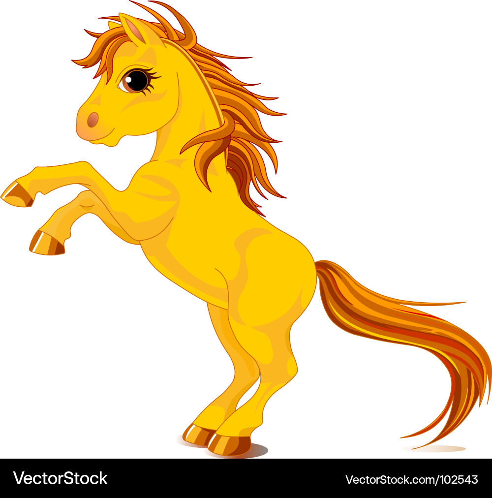 Hinterpferd - Dynamische Pose Vektorbild