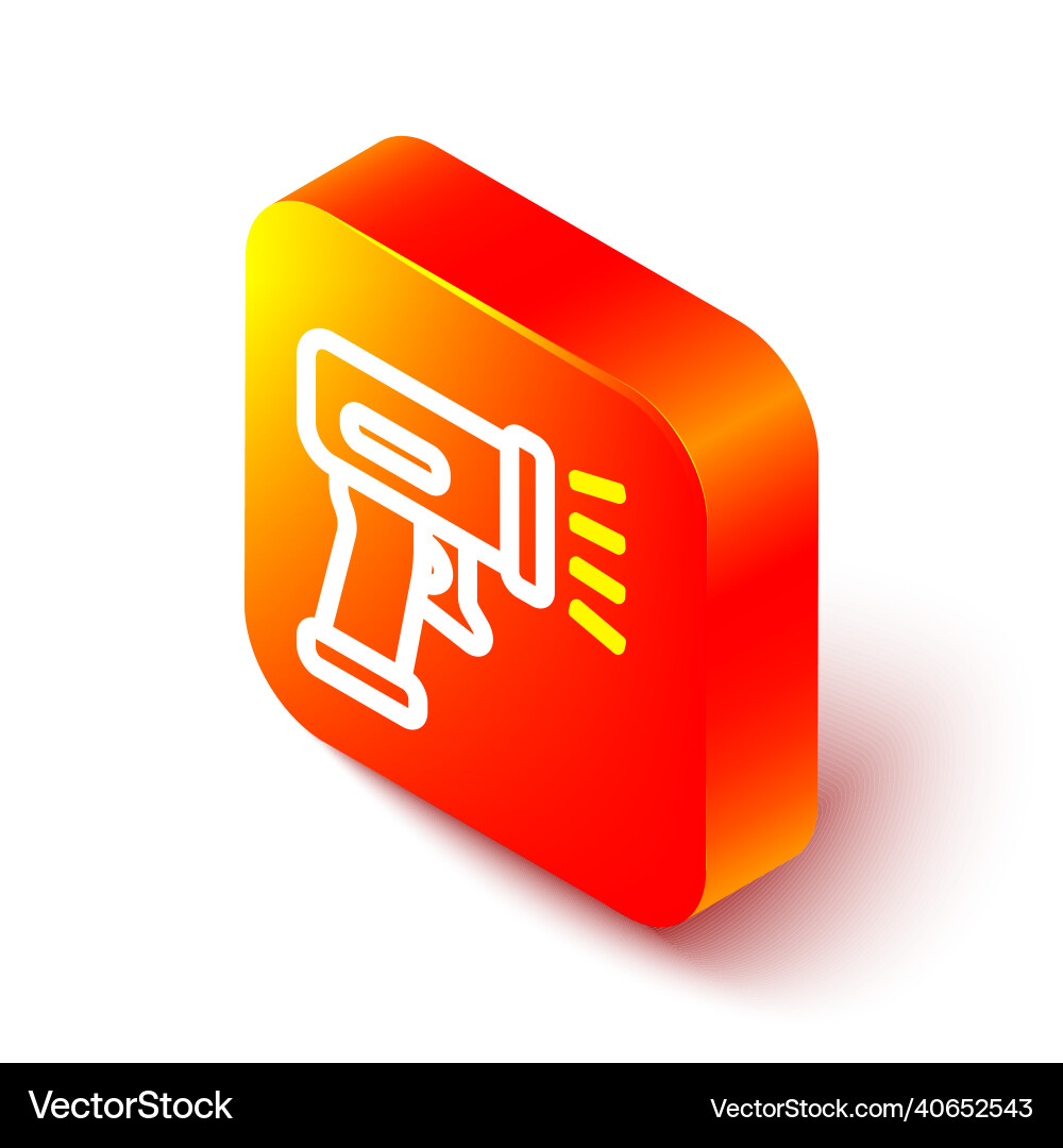 Isometric line scanner scanning bar code icon Isometric line scanner scanning bar code icon vector image