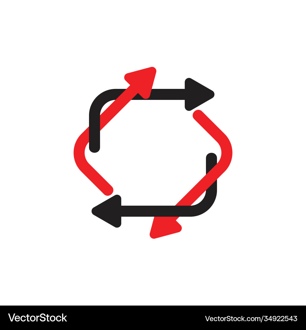 Linked arrow frame symbol Linked arrow frame symbol Vector Image