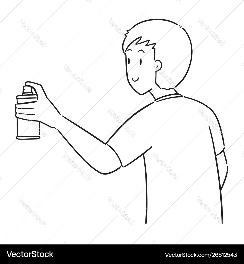 Man using spray can Man using spray can vector image