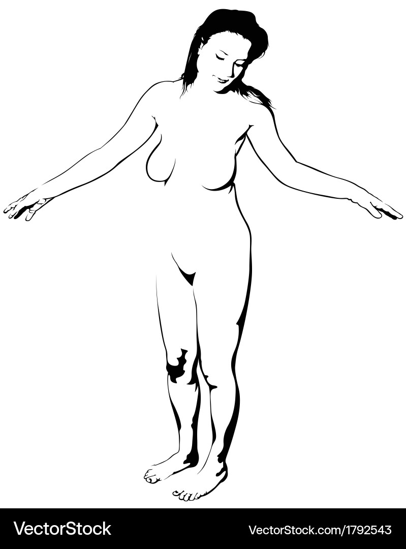 Nude Figure Outline Vector Image