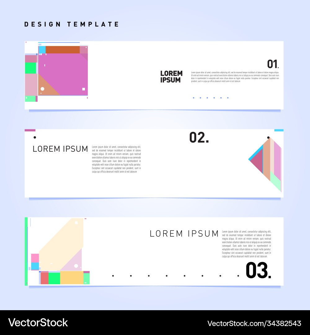 Set abstract banner web design template retro vector image