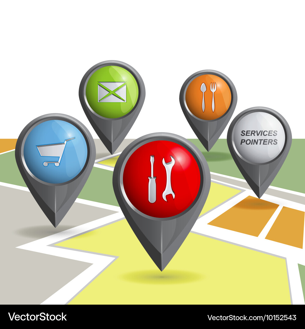 Set of round 3d pointers vector image