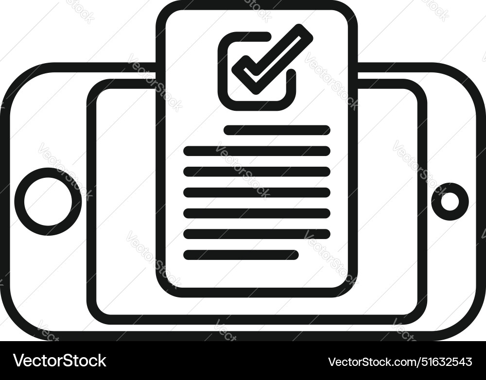 Smartphone showing checklist with checked box vector image