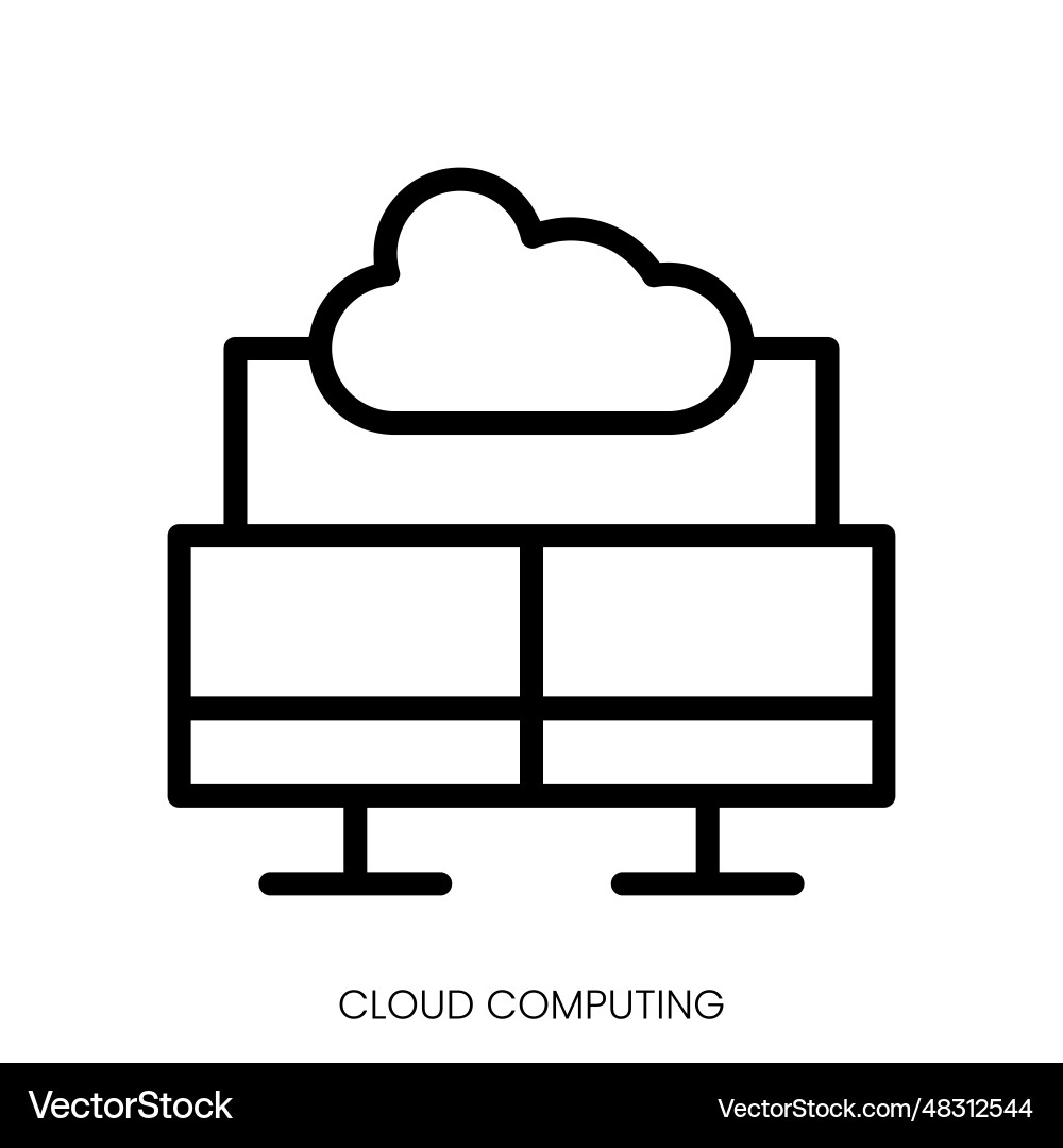 Cloud computing icon line art style design Cloud computing icon line art style design vector image