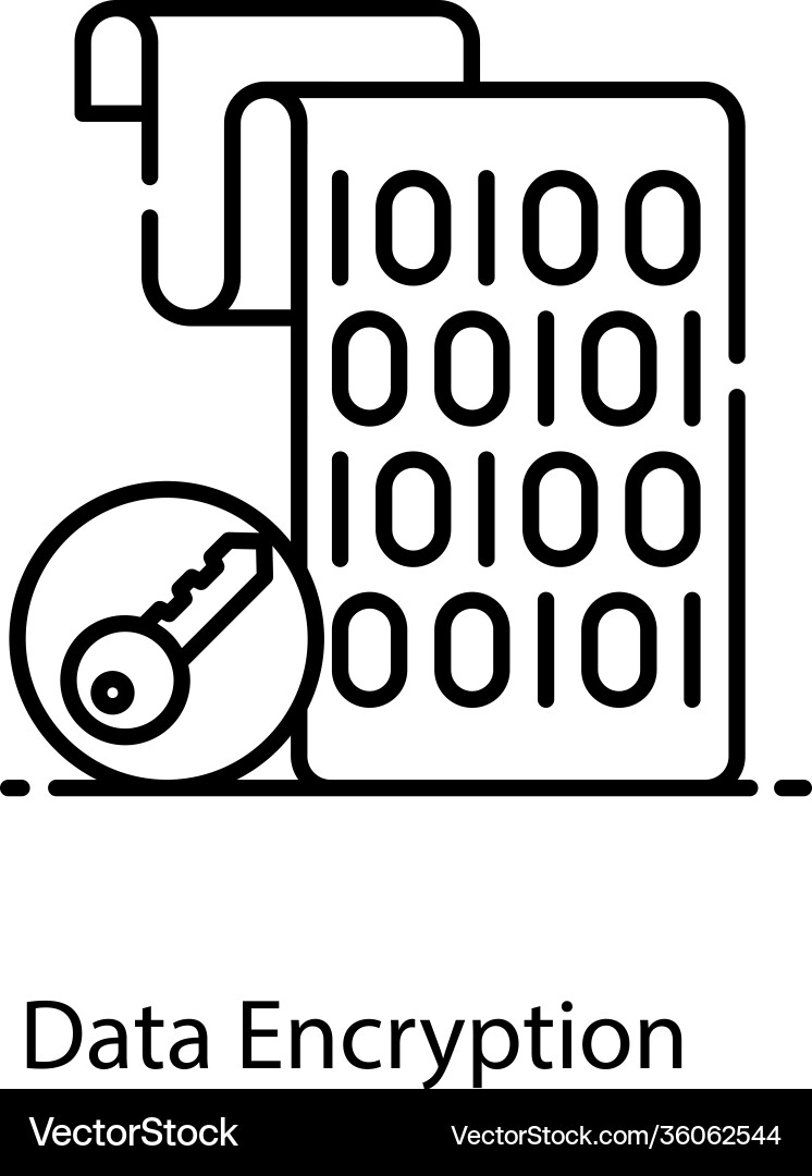 Data encryption vector image