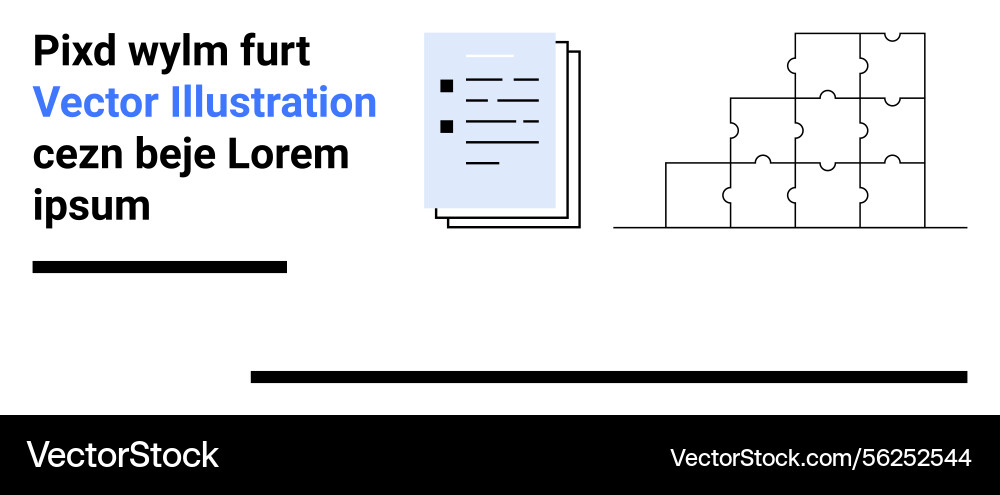 Documents and puzzle blocks representing Documents and puzzle blocks representing vector image