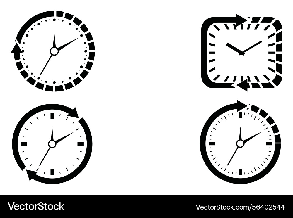 Extensive collection of clock icons in modern line Extensive collection of clock icons in modern line Vector Image