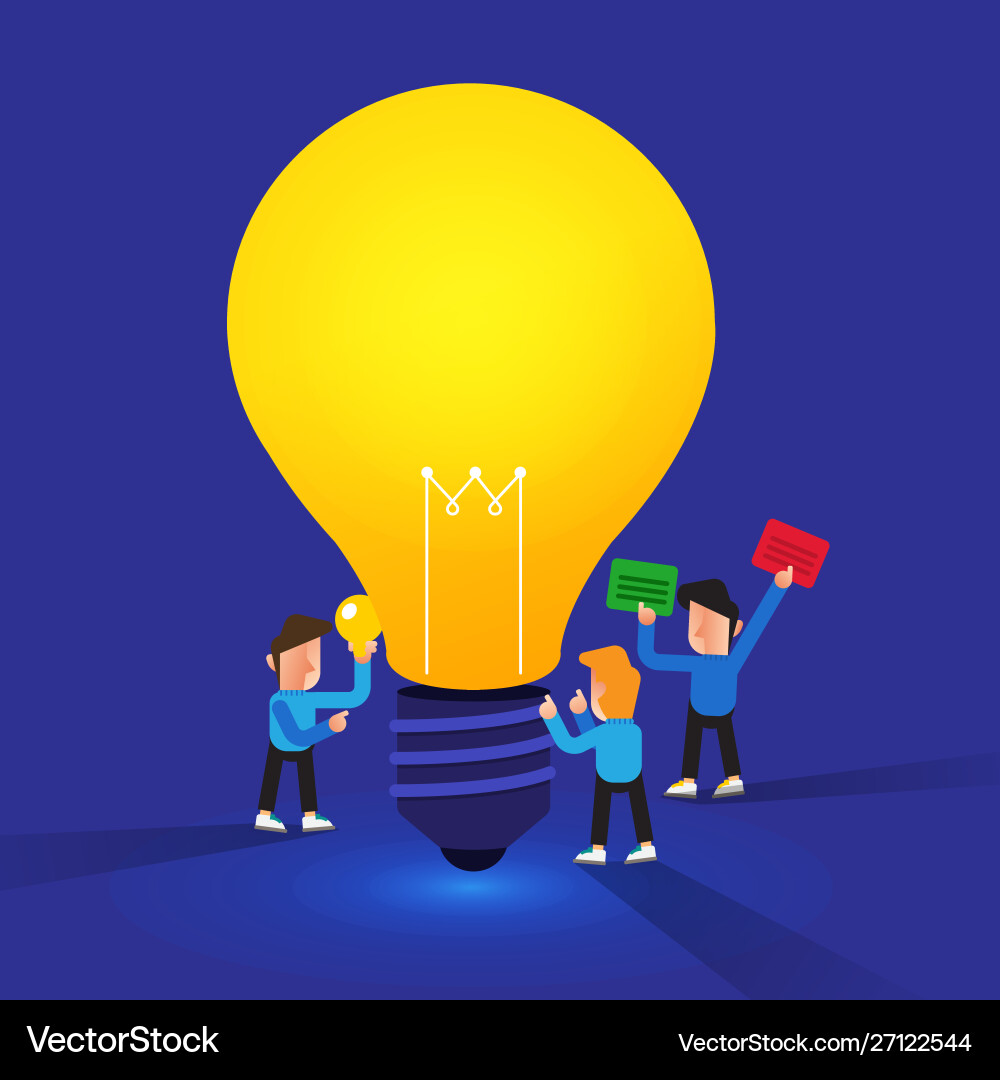 Flat design concept create big idea with xx Vector Image