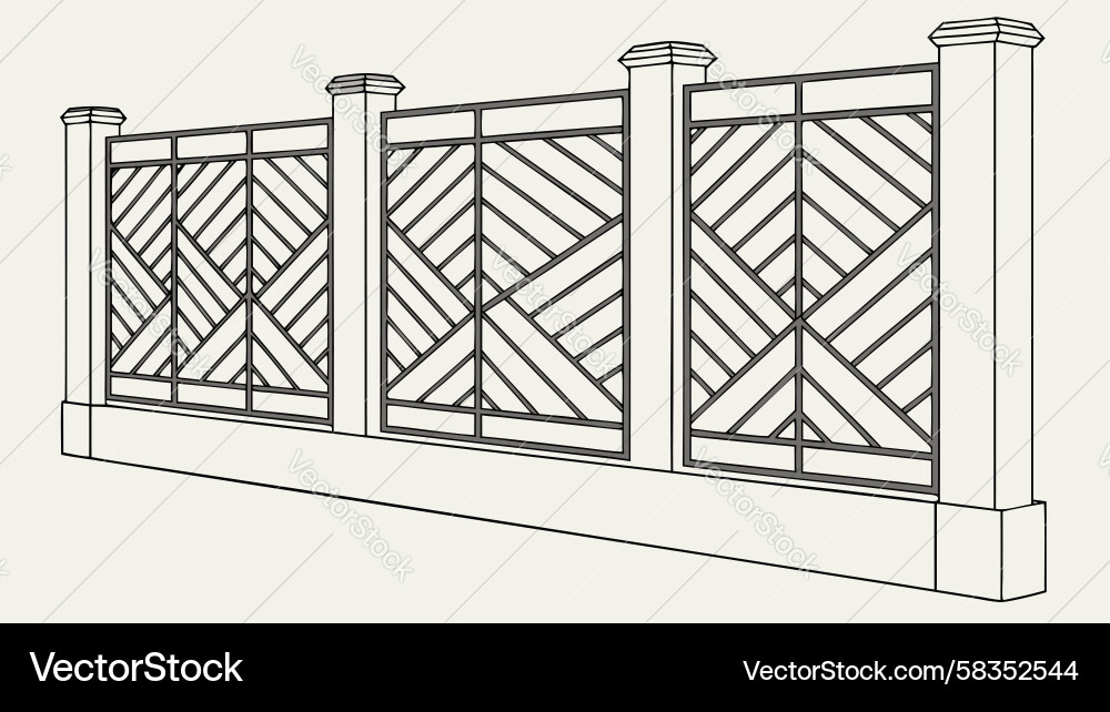 Intricate Lattice Fence Pattern Vector Image