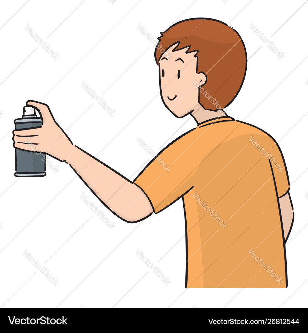 Man using spray can Man using spray can vector image