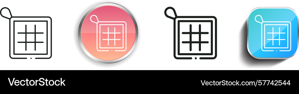 Rag icon thin linear regular and button style vector image