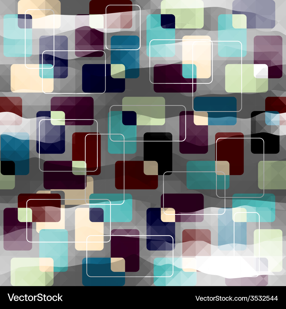 Retro geometric pattern on gray pixels background Vector Image