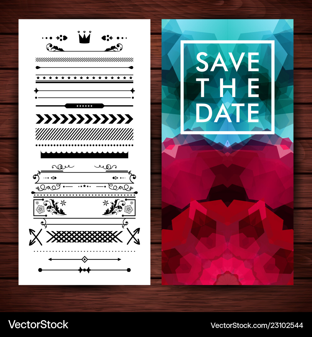 Save the date poster with extra borders Save the date poster with extra borders vector image