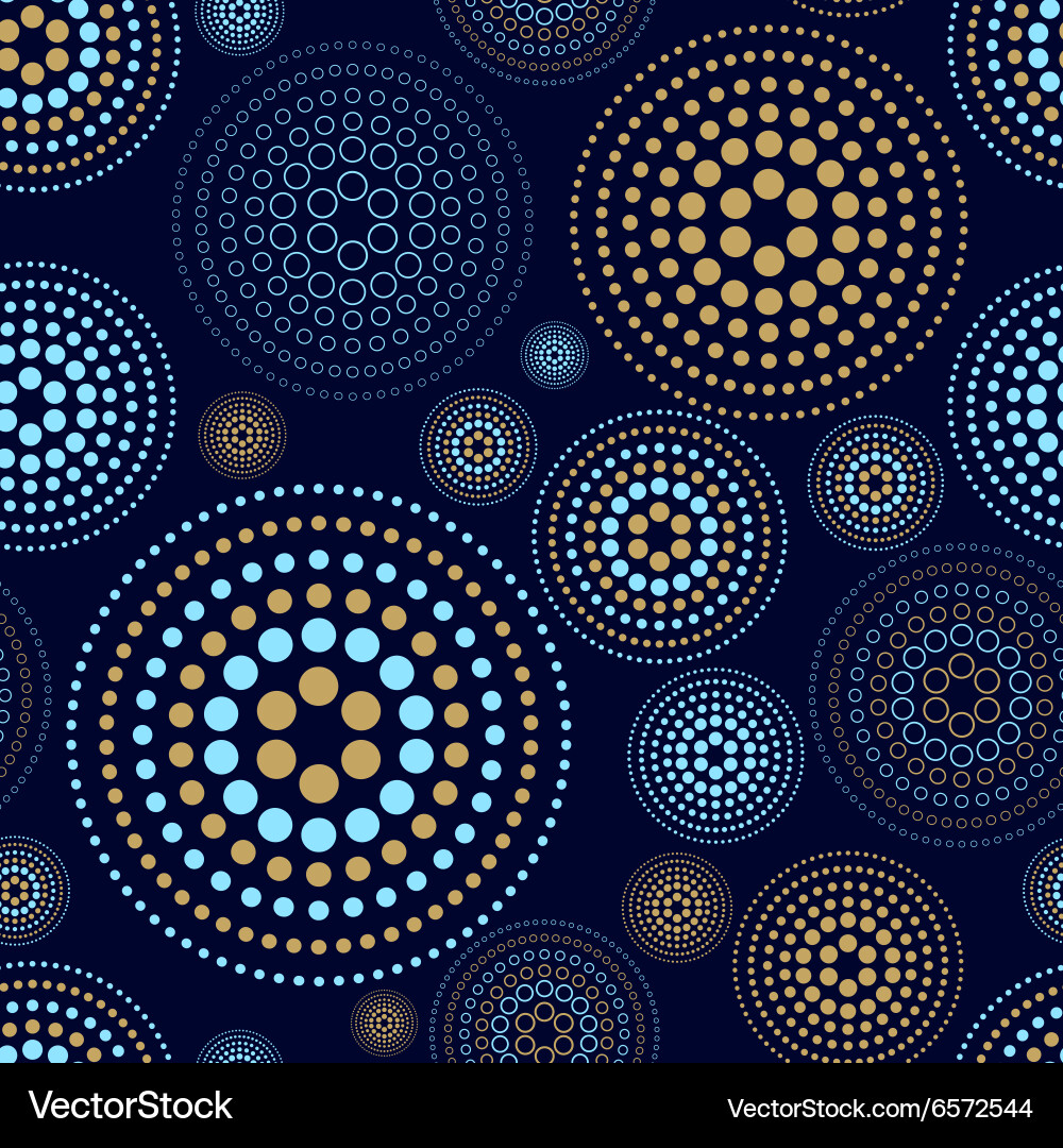 Seamless pattern with concentric circles on dark vector image
