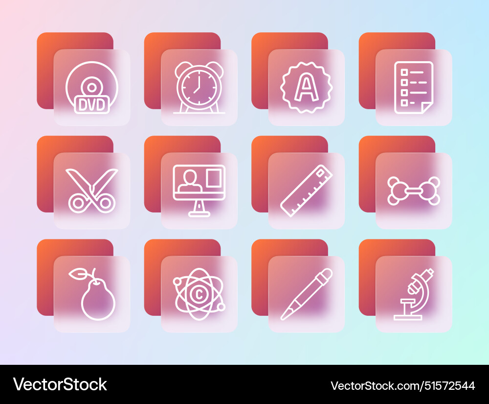 Set line clipboard with checklist atom ruler Set line clipboard with checklist atom ruler vector image