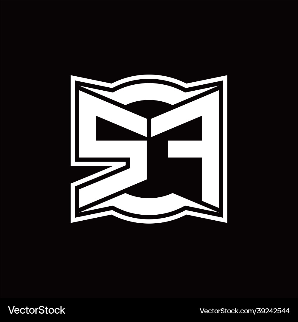 Sf logo monogram with abstract shape design Vector Image