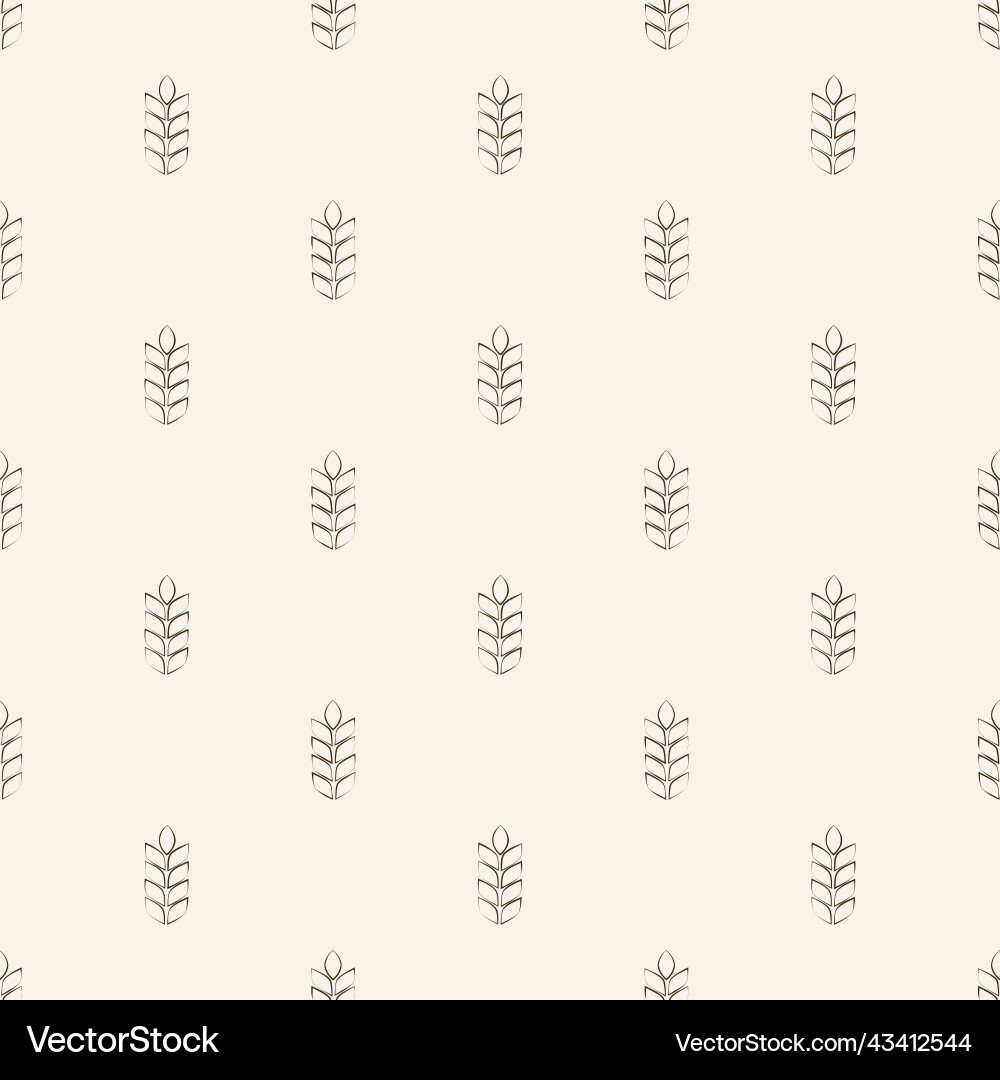 Simple seamless pattern with wheat ears template Simple seamless pattern with wheat ears template vector image