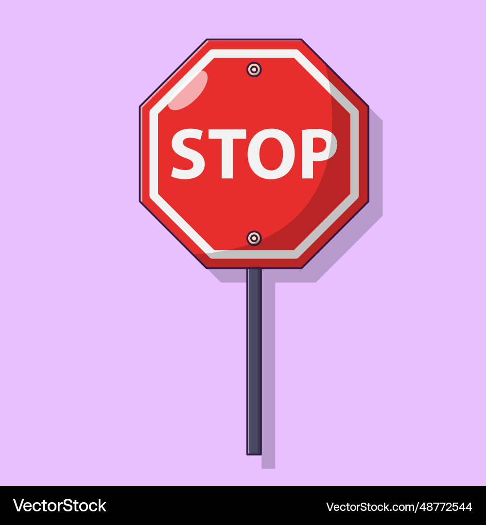 Stop sign icon with outline for design element Stop sign icon with outline for design element Vector Image